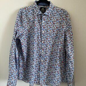 ENGLISH LAUNDRY MEN'S Long Sleeve Shirt Floral Print 100% Cotton Classic Fit L
